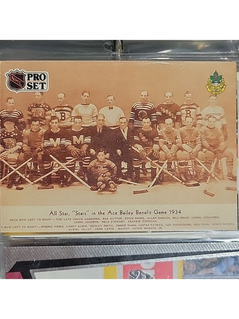 Hockey Card Team Photo 1934 All Star